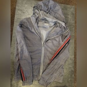 Empyre Clothing Plaid Zip Up Lightweight Hooded Jacket Medium